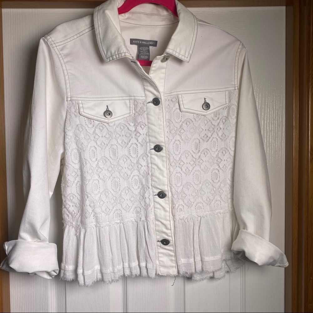 Beautiful White Lace Denim Jacket
